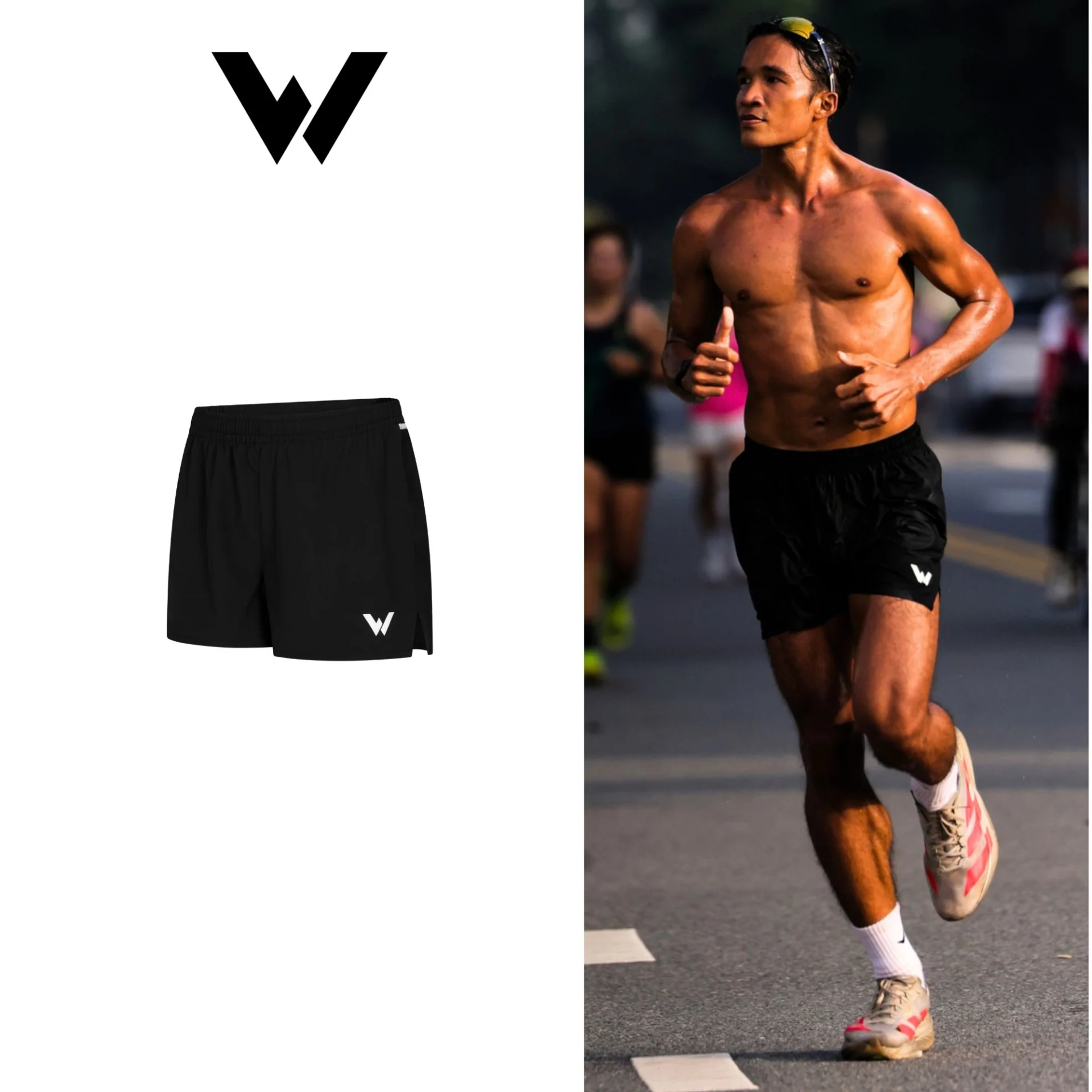 Quần Short Nam Running Túi Sau The White Series 03